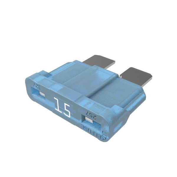 Littelfuse Fuse, Ato Std And Smart Glow Blade, Blue, 15A, Carded - 0ATO015.VP