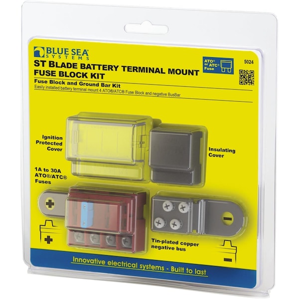 Blue Sea Systems 5024 ST-Blade Battery Terminal Mount Fuse Block Kit - Multicolor - 3003.7624