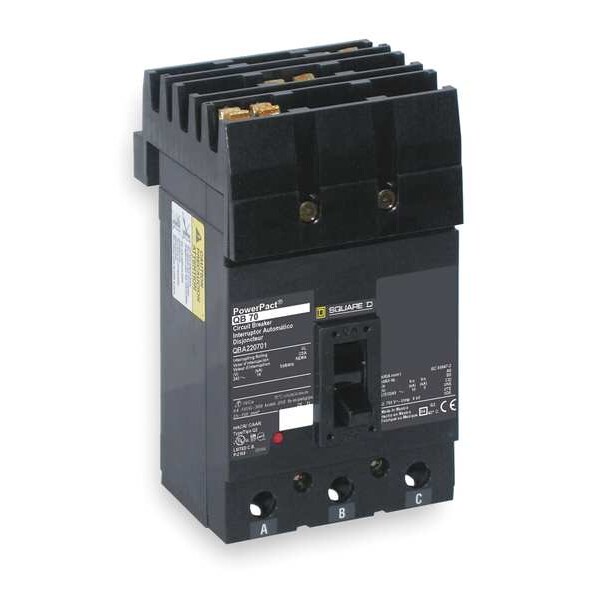 Square D Molded Case Circuit Breaker, QDA Series, 110A, 3 Pole, 240V AC, 25kA at 240V AC - QDA32110