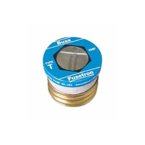 Eaton Bussmann Plug Fuse, T Series, Time-Delay, 6-1/4A, 125V AC, Indicating, 10kA at 125V AC - BP/T-6-1/4