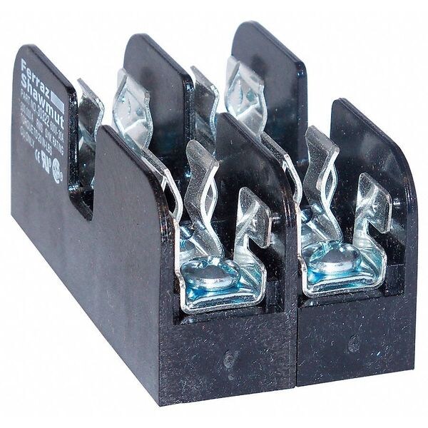 Mersen Open Fuse Block, 2 Poles, 0 to 30A Amp Range, 600V AC/DC Volt Rating - 30322