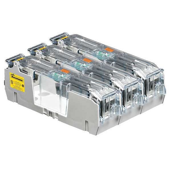 Eaton Bussmann Open Fuse Block, R UL Class, 3 Poles, 110 to 200A Amp Range, 600V AC/DC Volt Rating - RM60200-3CR