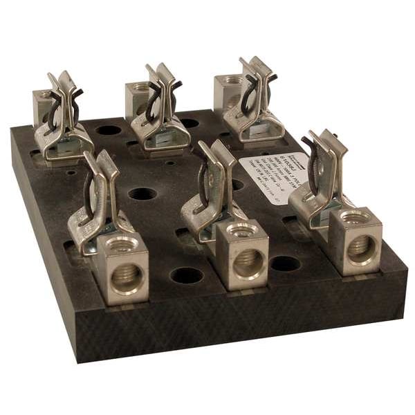 Mersen Open Fuse Block, J UL Class, 3 Poles, 61 to 100A Amp Range, 600V AC/DC Volt Rating - 61038J
