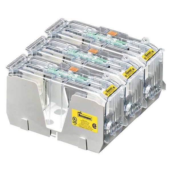 Eaton Bussmann Open Fuse Block, J UL Class, 3 Poles, 225 to 400A Amp Range, 600V AC/DC Volt Rating - JM60400-3CR