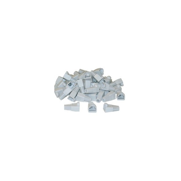 Swe-Tech 3C RJ45 Strain Relief Boots, Gray, 50PK - FWTSR-8P8C-GY
