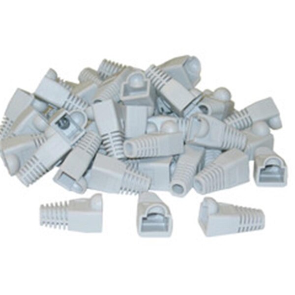 Cable Wholesale RJ45 Strain Relief Boots- Gray, 50PK - SR-8P8C-GY