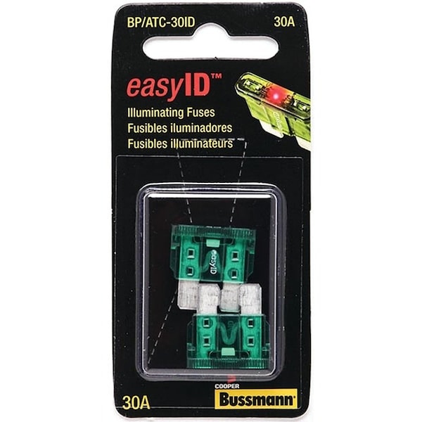 Eaton Bussmann Automotive Fuse, Blade Fuse, 32 VDC, 30 A, 1 kA Interrupt - BP/ATC-30ID