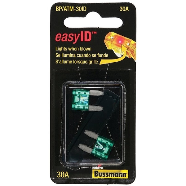 Eaton Bussmann Automotive Fuse, Blade Fuse, 32 VDC, 30 A, 1 kA Interrupt - BP/ATM-30ID