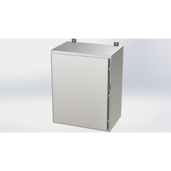 Saginaw Control & Engineering 304 Stainless Steel Electrical Enclosures, 30 in H, 16 in D, 24 in W, NEMA 4X, Hinged - SCE-30H2416SSLP