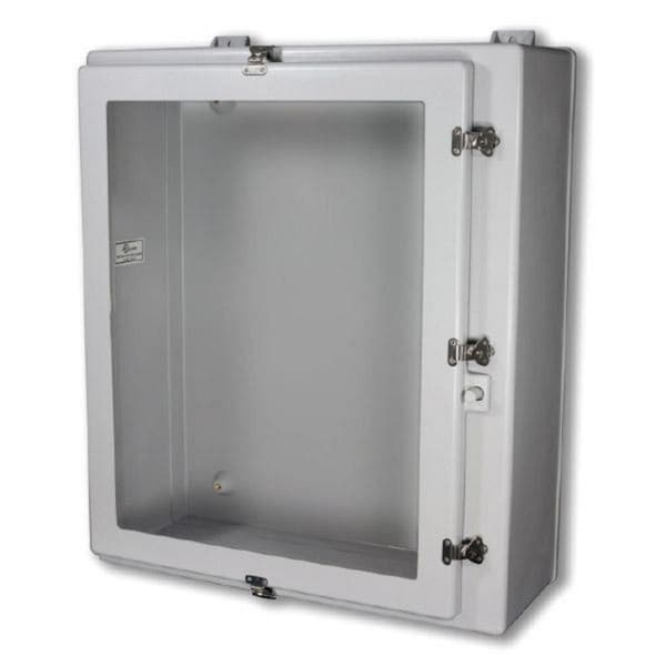 Wiegmann Fiberglass Electrical Enclosures, 24 in H, 10 in D, 24 in W, NEMA 4X, Hinged - HW-N4X242410CHW