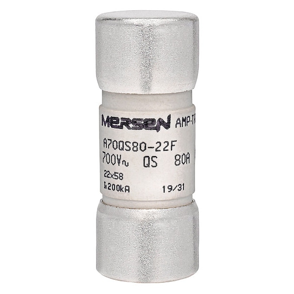 Mersen Semiconductor Fuse, A70QS-22F Series, 80A, Fast-Acting, 690V AC, Cylindrical - A70QS80-22F