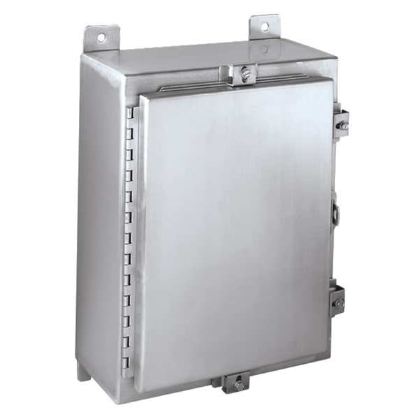 Wiegmann 304 Stainless Steel Electrical Enclosures, 20 in H, 6 in D, 20 in W, NEMA 4X, Hinged - SSN4202006
