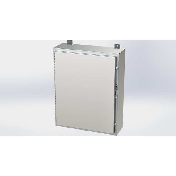 Saginaw Control & Engineering 304 Stainless Steel Electrical Enclosures, 30 in H, 8 in D, 24 in W, NEMA 4X, Hinged - SCE-30H2408SSLP