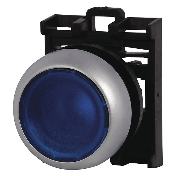 Interruptor de seguridad Eaton Iluminado a prueba de explosión color ámbar y botón azul Extendido, 22.5 mm - M22-DL-B