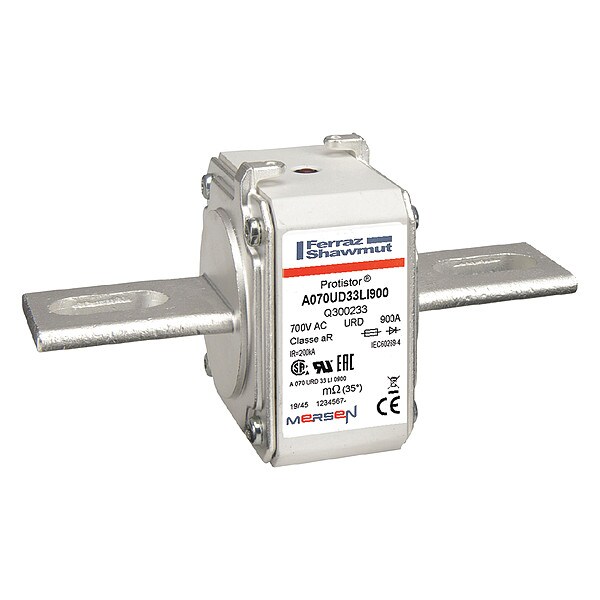 Mersen Semiconductor Fuse, A070 Series, 900A, Fast-Acting, 700V AC, Square - Q300233