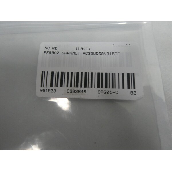 Ferraz Shawmut Fuse Link, Protistor Series, 315A, Very Fast-Acting, 700V AC, Bolted - PC30UD69V315TF