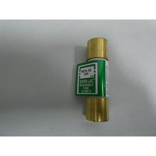 Eaton Bussmann Cartridge Fuse, REN Series, 30A, Time-Delay, 250V AC, Cylindrical, 10 PK - REN-30