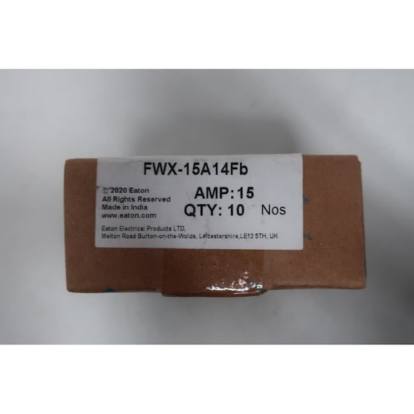 Eaton Bussmann Cartridge Fuse, FWX-A14FB Series, 30A, 250V AC, Cylindrical, 10 PK - FWX-15A14FB