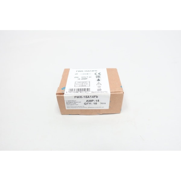 Eaton Bussmann Cartridge Fuse, FWX-A14FB Series, 30A, 250V AC, Cylindrical, 10 PK - FWX-15A14FB