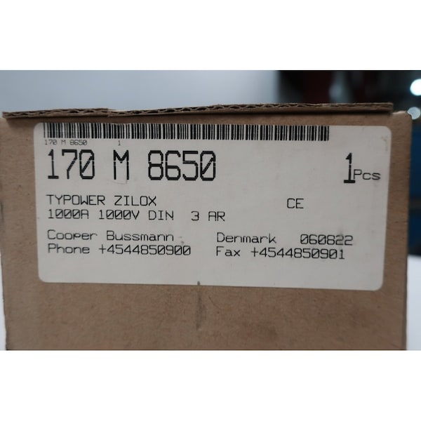 Eaton Bussmann Fuse Link, 1000A, Very Fast-Acting, 1000V AC, Blade - 170M8650
