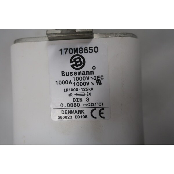 Eaton Bussmann Fuse Link, 1000A, Very Fast-Acting, 1000V AC, Blade - 170M8650