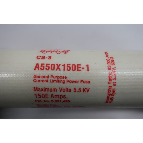 Ferraz Shawmut Cartridge Fuse, A550 Series, 150A, 5500V AC, Cylindrical - A550X150E-1