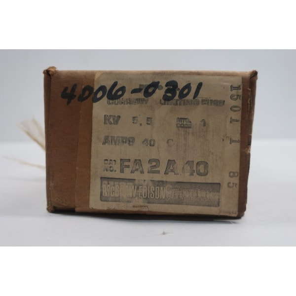 Mcgraw-Edison Current Limiting 40A Amp 5.5Kv-AC Other Fuse - FA2A40