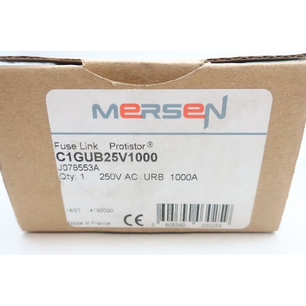 Ferraz Shawmut Fuse Link, C1G Series, 1000A, 250V AC - C1GUB25V1000