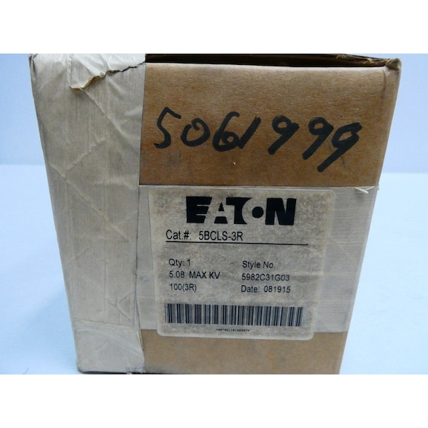 Eaton Current Limiting Fuse, CLS Series, 100A, 5080V AC, Screw-In - 5BCLS-3R