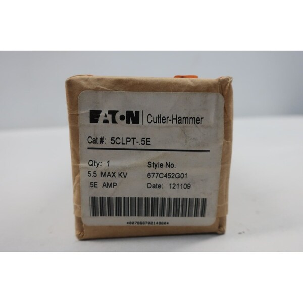 Eaton Cutler-Hammer Limiter Fuse, CLPT Series, 5A, 4800V AC, Cylindrical - 5CLPT-.5E