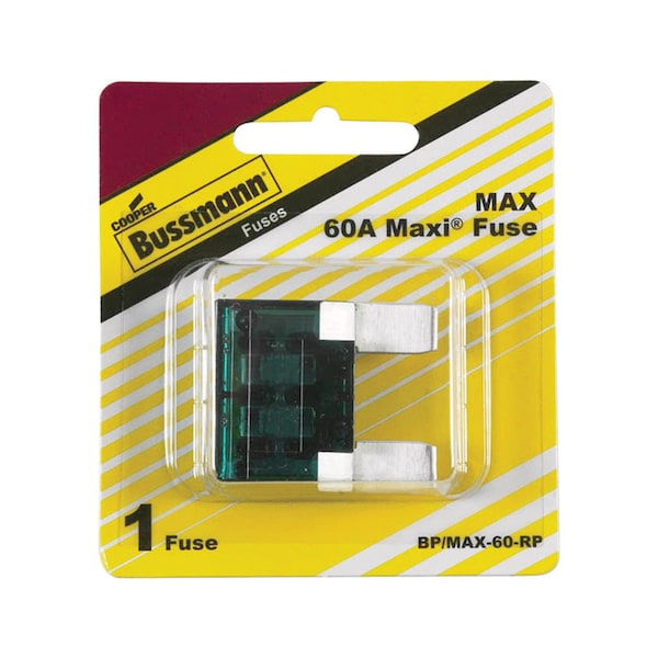 Eaton Bussmann Automotive Fuse, MAX Series, 60A, 32V DC, Non-Indicating - BP/MAX-60-RP