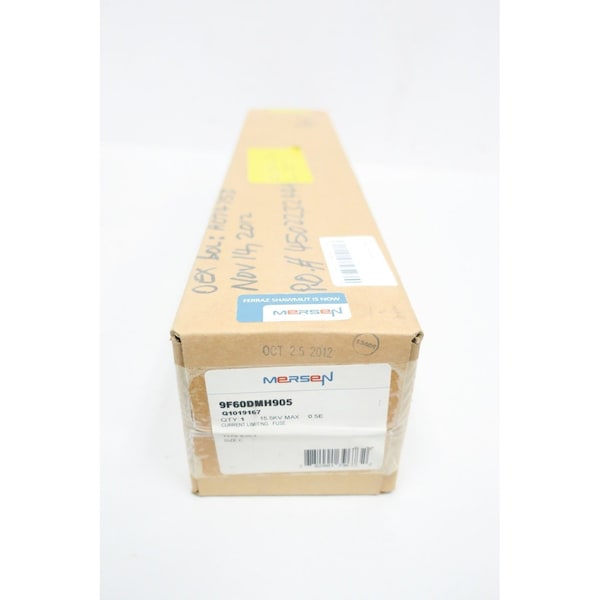 Mersen Cartridge Fuse, DMH Series, 0.50A, 15500V AC, Cylindrical - 9F60DMH905