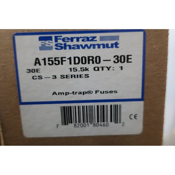Ferraz Shawmut Limiter Fuse, A155 Series, 30A, 15500V AC, Cylindrical - A155F1D0R0-30E