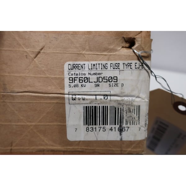 Ge Medium-Voltage Fuse, 9F60 Series, Fast-Acting, 5080V AC, Cylindrical - 9F60LJD509