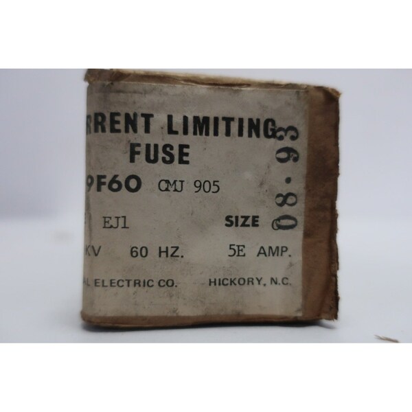 Ge Medium-Voltage Fuse, 9F60 Series, 0.5A, 25800V AC, Cylindrical - 9F60 CMJ905