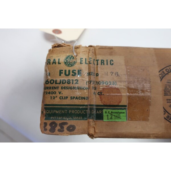 Ge Cartridge Fuse, 9F60 Series, 5080V AC, Cylindrical - 9F60LJD812