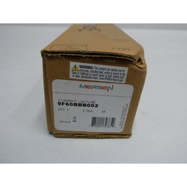 Mersen Medium-Voltage Fuse, BBB Series, 2A, Fast-Acting, 2750V AC, Cylindrical - 9F60BBB002