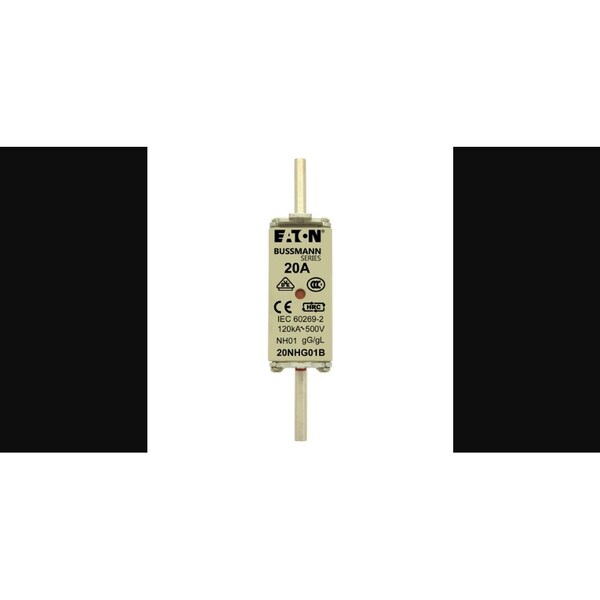 Eaton Bussmann Inline Fuse, NHG Series, 20A, 500V AC, Square/Blade - 20NHG01B