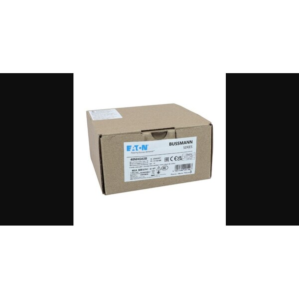 Eaton Bussmann Inline Fuse, NHG Series, 40A, 500V AC, Square/Blade - 40NHG02B