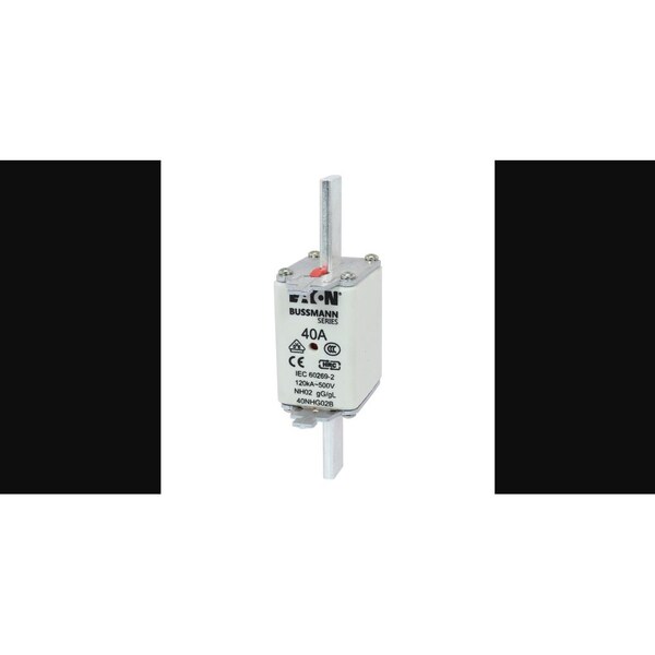 Eaton Bussmann Inline Fuse, NHG Series, 40A, 500V AC, Square/Blade - 40NHG02B