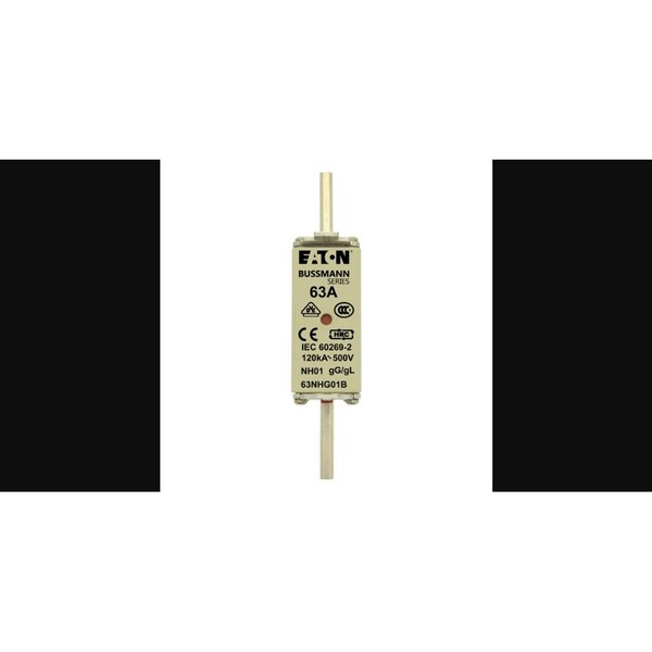 Eaton Bussmann Inline Fuse, NHG Series, 63A, 500V AC, Square/Blade - 63NHG01B