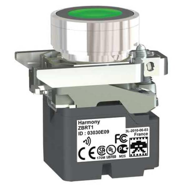 Botón pulsador Schneider Electric con transmisor, 22 mm, verde - ZB4RTA3