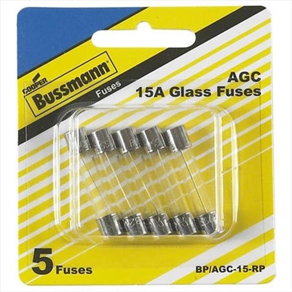 Eaton Bussmann UL Class Fuse, AGC Series, Fast-Acting, 15A - B6P-BPAGC15RP