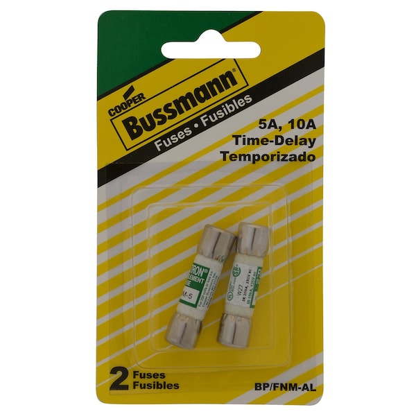Eaton Bussmann Midget Fuse, FNM Series, Time-Delay, 10A, 250V AC - BP/FNM-AL