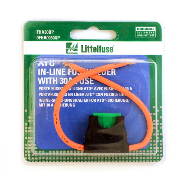 Littelfuse Ato Heavy Duty Inline W/30A Fuse 1Pc Card - 0FHA0030XP