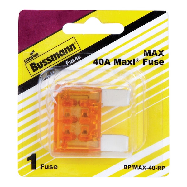 Eaton Bussmann Automotive Fuse, MAX Series, 40A, 32V DC, Non-Indicating - BP/MAX-40-RP