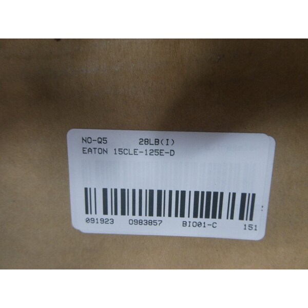 Eaton Bussmann Plug Fuse, CLE Series, 125A, 15500V AC, 63kA at 15500V AC - 15CLE-125E-D