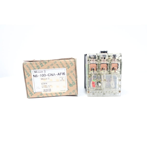 Interruptor de desconexión NO FUSIBLE Moeller 3P 100A AMP 600V-AC - N6-100-CNA-AFI6