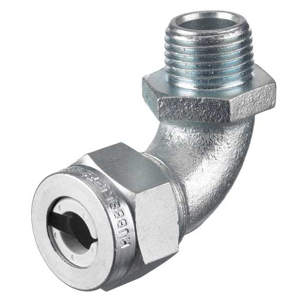 Hubbell Wiring Device-Kellems Liquid Tight Connector, 1/2in., 90 deg, Wht - NHC1022ZP