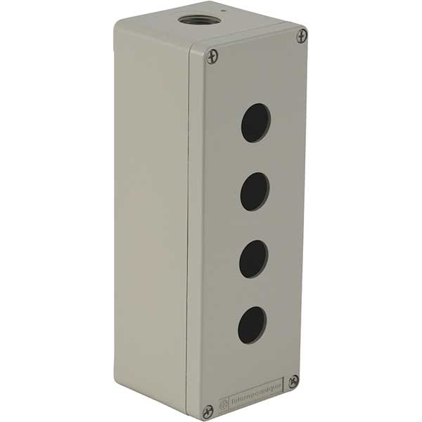 Recinto de botones pulsadores Schneider Electric, 22mm, 4 Agujeros, Metal - XAPG49504